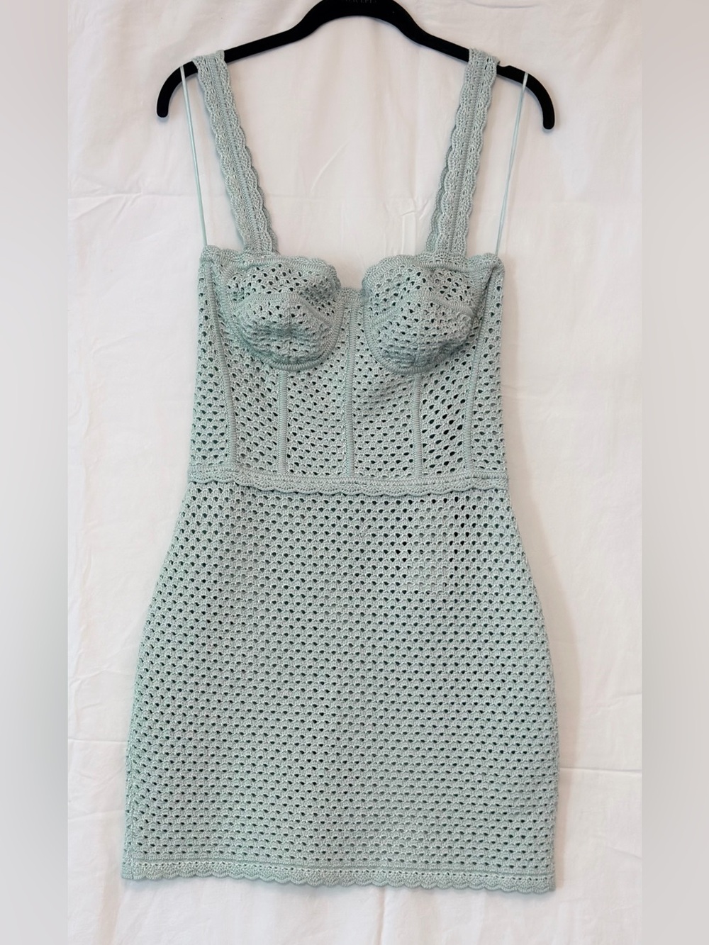 Dolce & Gabbana Mint Crochet Bustier Dress